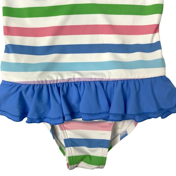 The Beaufort Bonnet Company striped bow ruffle swimsuit Sz 3T - Picture 4 of 8